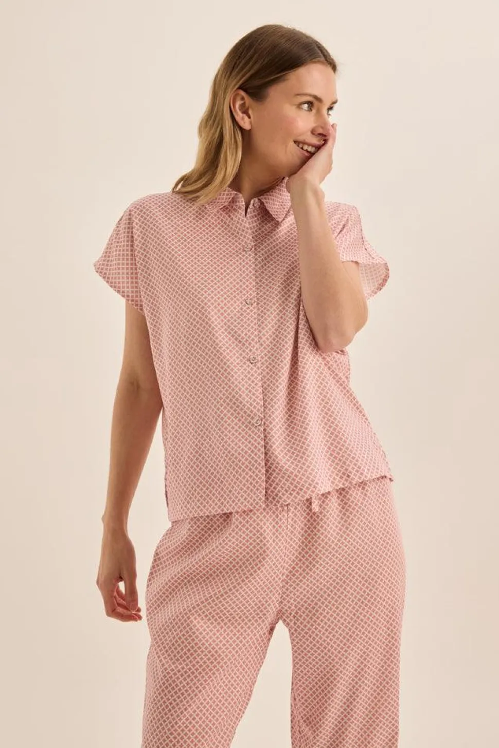 Goldie Pink Diamond Cotton PJ