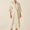 Henrietta Ivory Satin Robe