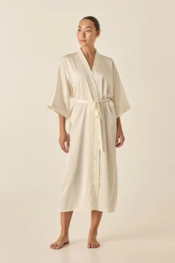 Henrietta Ivory Satin Robe
