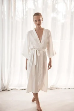 Henrietta Ivory Satin Robe