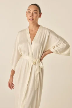 Henrietta Ivory Satin Robe