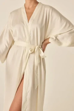 Henrietta Ivory Satin Robe