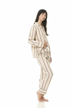 Iliana Tan Stripe Cotton PJ