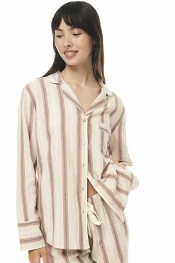 Iliana Tan Stripe Cotton PJ