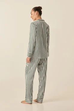 Imelda Green Stripe Satin Set