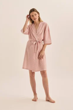 Indigo Pink Diamond Cotton Robe