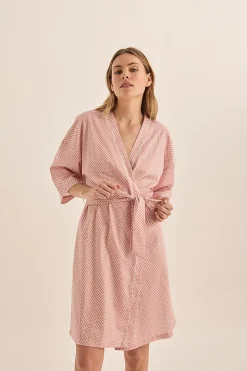 Indigo Pink Diamond Cotton Robe