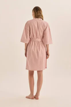 Indigo Pink Diamond Cotton Robe