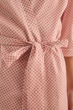 Indigo Pink Diamond Cotton Robe