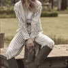 Inga Grey Stripe Viscose PJ