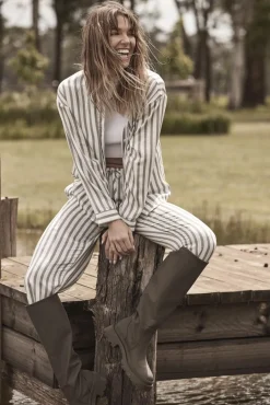 Inga Grey Stripe Viscose PJ