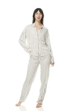 Inga Grey Stripe Viscose PJ