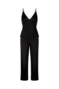 Jade Black Pure Silk Cami PJ Set