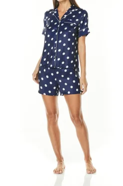 Jaimee Navy Spot Short Set