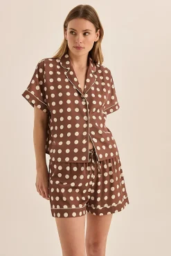 Jillian Brown Spot Short Set