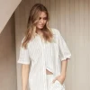 Kali White Grey Pinstripe Cotton PJ