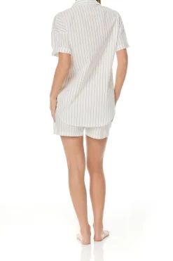 Kali White Grey Pinstripe Cotton PJ