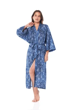 Kelsey Blue Palm Print Robe