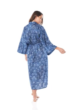 Kelsey Blue Palm Print Robe