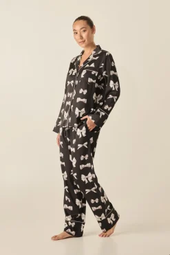 Kenzie Black Silky Satin Bow Set