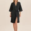 Lacey Navy Satin Robe