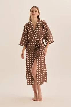 Lana Brown Spot Robe