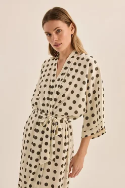 Lana Olive Spot Robe