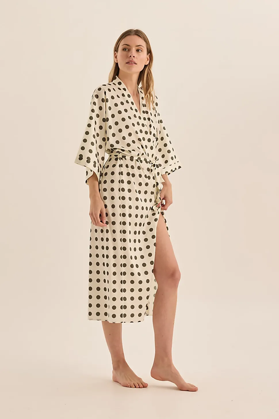 Lana Olive Spot Robe