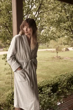 Lenore Grey Cotton Long Robe