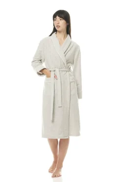 Lenore Grey Cotton Long Robe