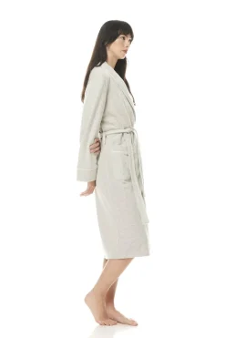 Lenore Grey Cotton Long Robe