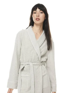Lenore Grey Cotton Long Robe