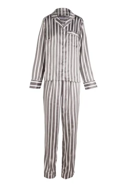 Lotus Grey Stripe Satin PJ