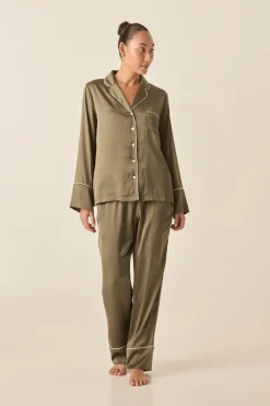 Luella Olive Silky Satin PJ Set