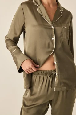 Luella Olive Silky Satin PJ Set