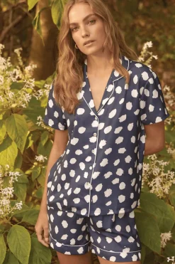 Madison Navy Geo Spot Short Set