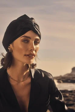 Majestic Black Pure Silk Turban
