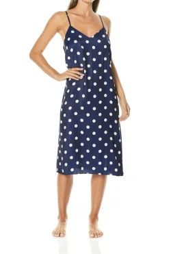 Mara Long Navy Spot Nightie