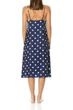 Mara Long Navy Spot Nightie