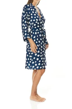 Meredith Navy Geo Spot Robe