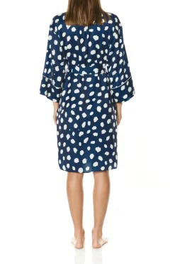 Meredith Navy Geo Spot Robe