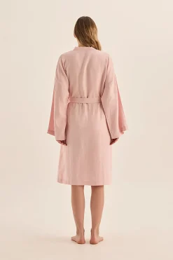 Mia Pink Linen Bathrobe