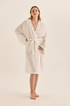 Mia White Linen Bathrobe