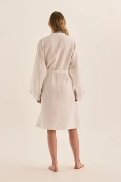 Mia White Linen Bathrobe