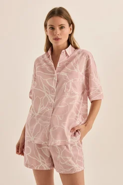 Milana Pink Cotton Floral PJ