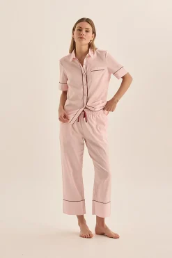 Molly Pink Double Piping Pyjama Set