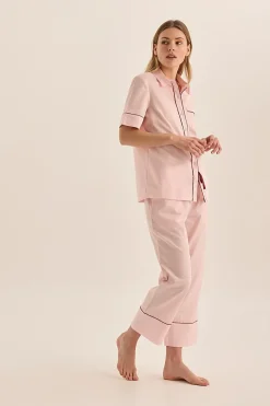 Molly Pink Double Piping Pyjama Set