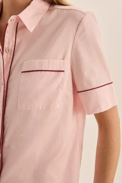 Molly Pink Double Piping Pyjama Set