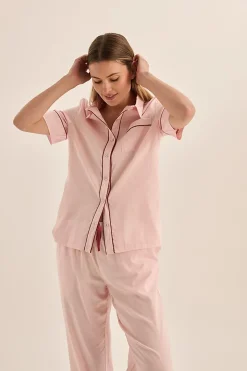 Molly Pink Double Piping Pyjama Set