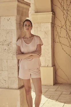 Mona Pink Bamboo Short PJ